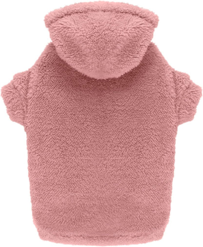 Stpiatue fuzzy dog sweater front view on large dog