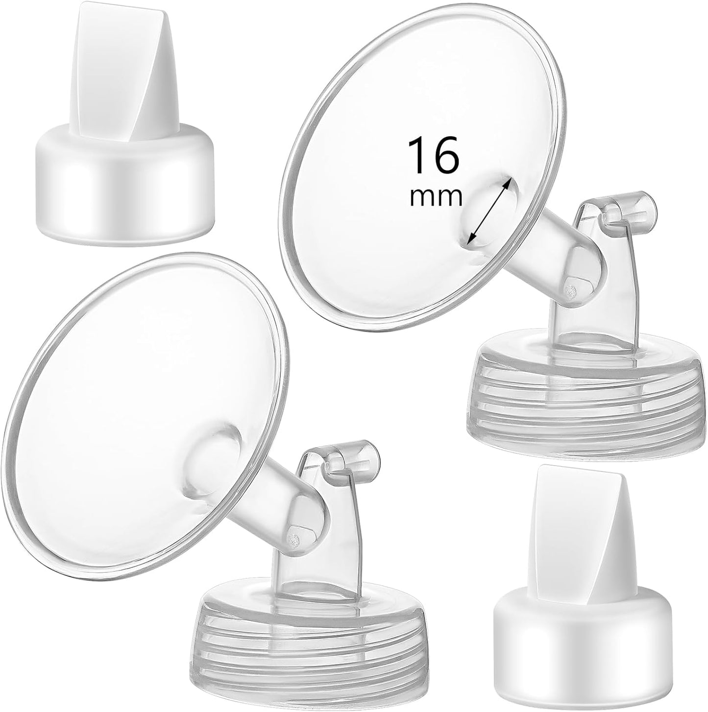 Maymom 16mm flange and duckbill valve set front view for Spectra pumps