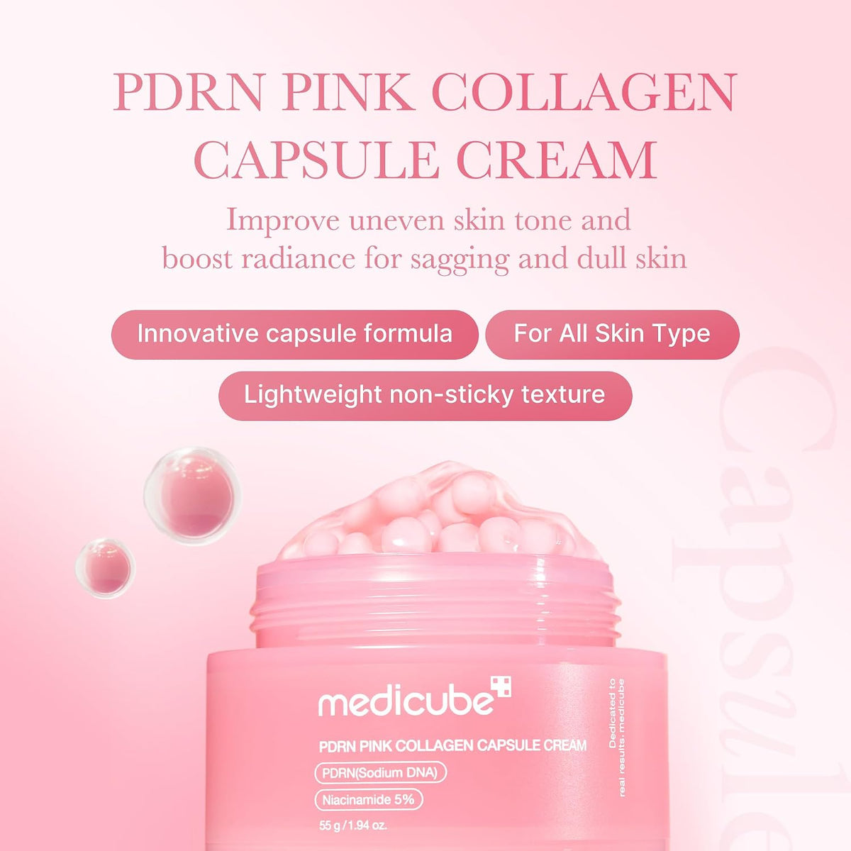 Medicube TXA niacinamide capsule cream jar closeup