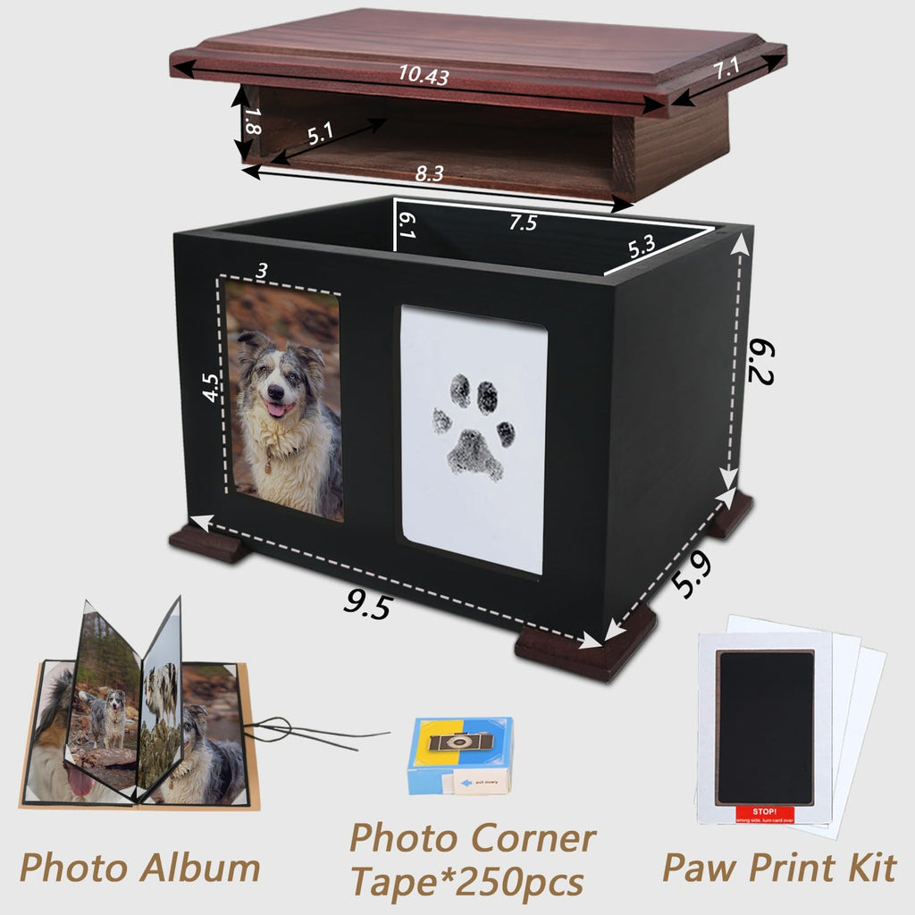 Sofunii pet memorial kit showcasing the included mess-free paw print ink pad and photo album