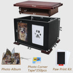 Sofunii pet memorial kit showcasing the included mess-free paw print ink pad and photo album