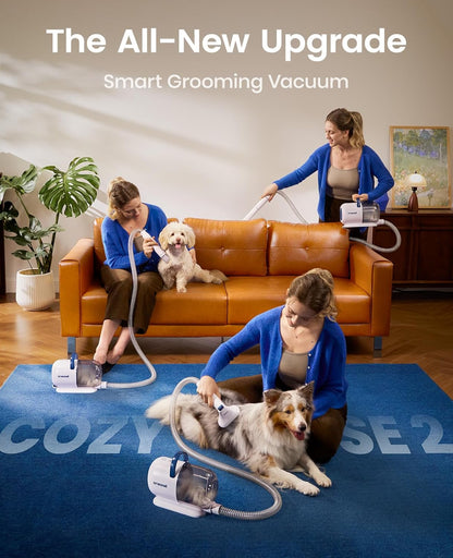 Oneisall pet hair vacuum Cozy SE 2 canister with blue handle and flexible hose