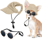 Jadive X-Small Dog Sun Hat with Ear Holes, Dog Cat Sunglasses with Anti-Slip Silicone Rope Baseball Cap Adjustable Puppy Sunbonnet Headdress Beach Visor Hat for Puppies Summer Outdoor(Blue) - Image 9