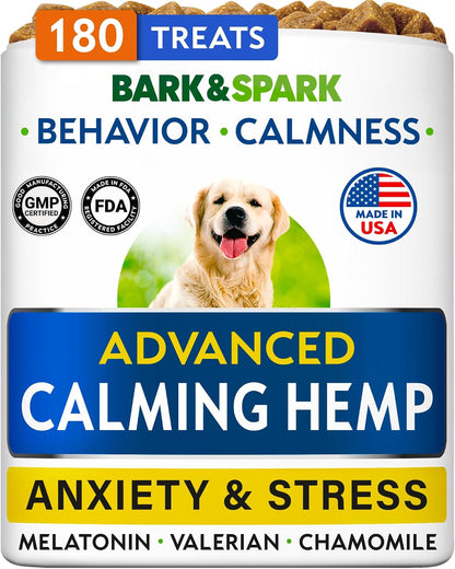 BARK&SPARK Advanced Calming Chews for Dogs - Separation Anxiety Relief for Dogs w/Hemp Oil + Melatonin - Relief During Fireworks, Storms - Aggressive Behavior, Barking, Stress Aid - 90Chews - Image 15