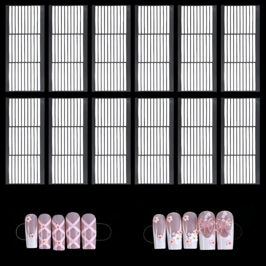 CIATBYYJ double sided tape for nails sheet front view showing clear pre cut adhesive strips