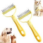 Double-Sided Pet Grooming Brush, 2026 New Undercoat Rake for Long Haired Pets, Multi-Functional Dematting Comb for Home Grooming, Pet Hair Removal Brush for Pet Owners (Blue, 1pcs) - Image 9