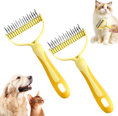 Double-Sided Pet Grooming Brush, 2026 New Undercoat Rake for Long Haired Pets, Multi-Functional Dematting Comb for Home Grooming, Pet Hair Removal Brush for Pet Owners (Blue, 1pcs) - Image 9