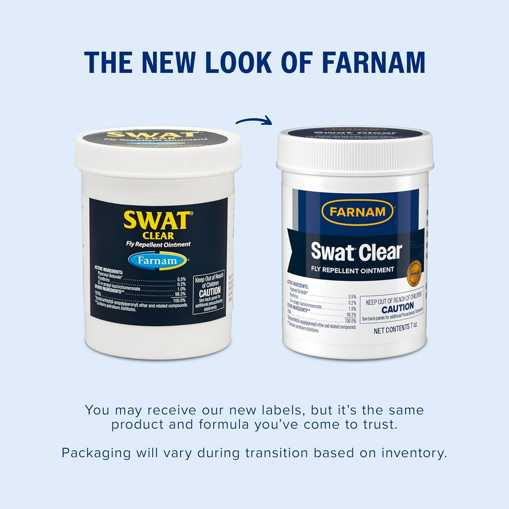 Farnam Swat clear formula ointment jar label details