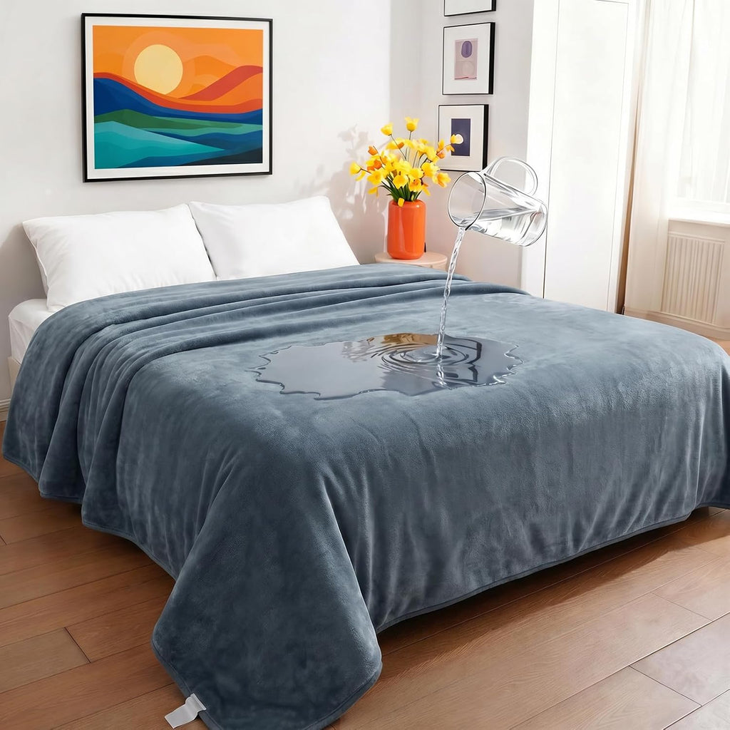 Sunheir Waterproof Dog Blankets for Small Dogs, Reversible Sherpa Fleece Thick Puppy Blanket, Leakproof Spill-Proof Pet Blanket for Cat, Bed, Couch, Furniture Protector, Travel, Camping, 25"X35", Grey - Image 12