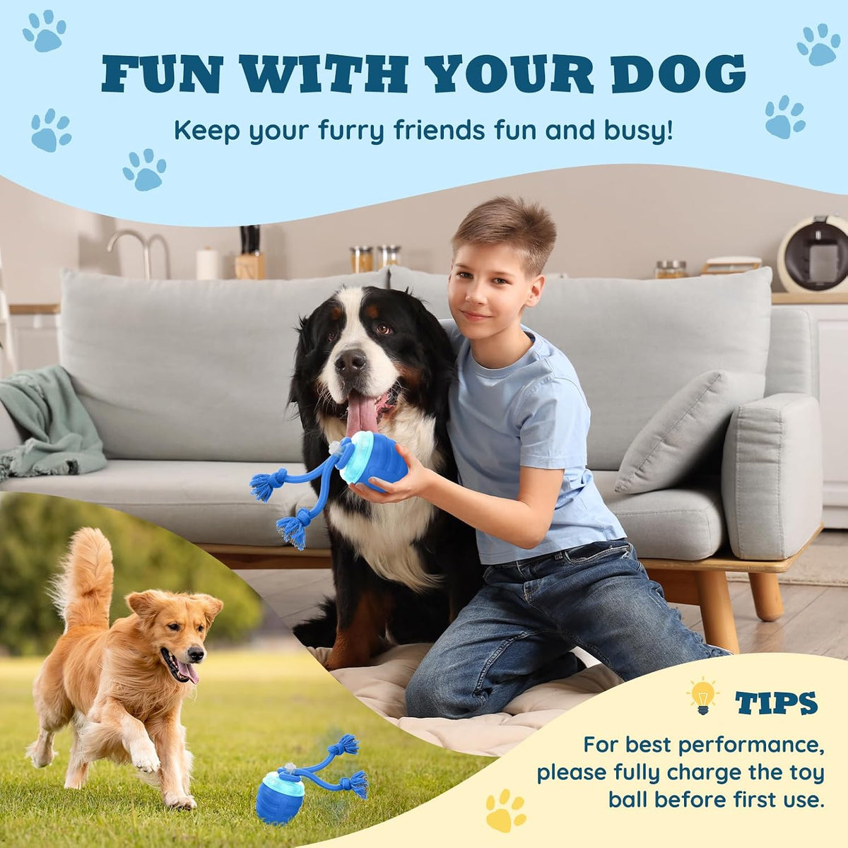 Hvuatq motion activated dog ball for medium dogs