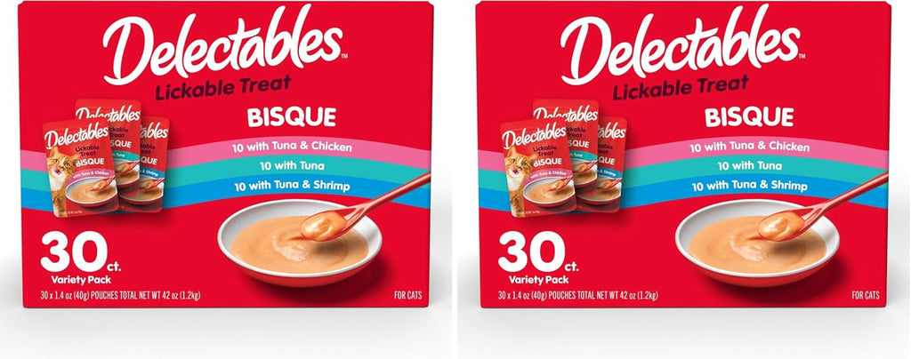 Delectables Lickable Treat Bisque Wet Cat Treat with Real Tuna & Salmon, Food Topper, Hydrating, Grain-Free, No Fillers, No By-Products, No Added Preservatives, 1.4oz Pouch, 12ct - Image 11