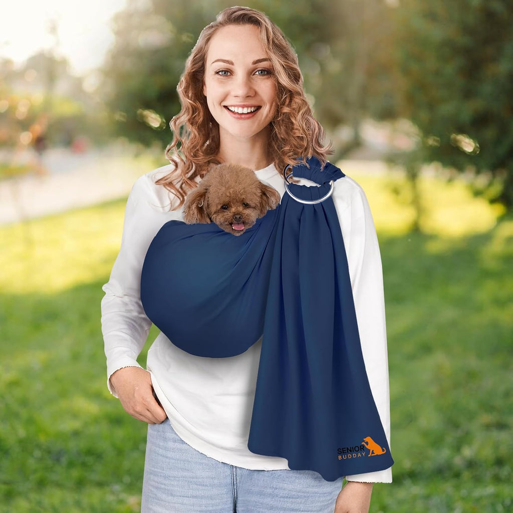 Dog Sling Carrier for Small Dogs,Carrying Wrap Anti-Anxiety Cat Sling,Adjustable Pet Sling(Light Gray) - Image 10
