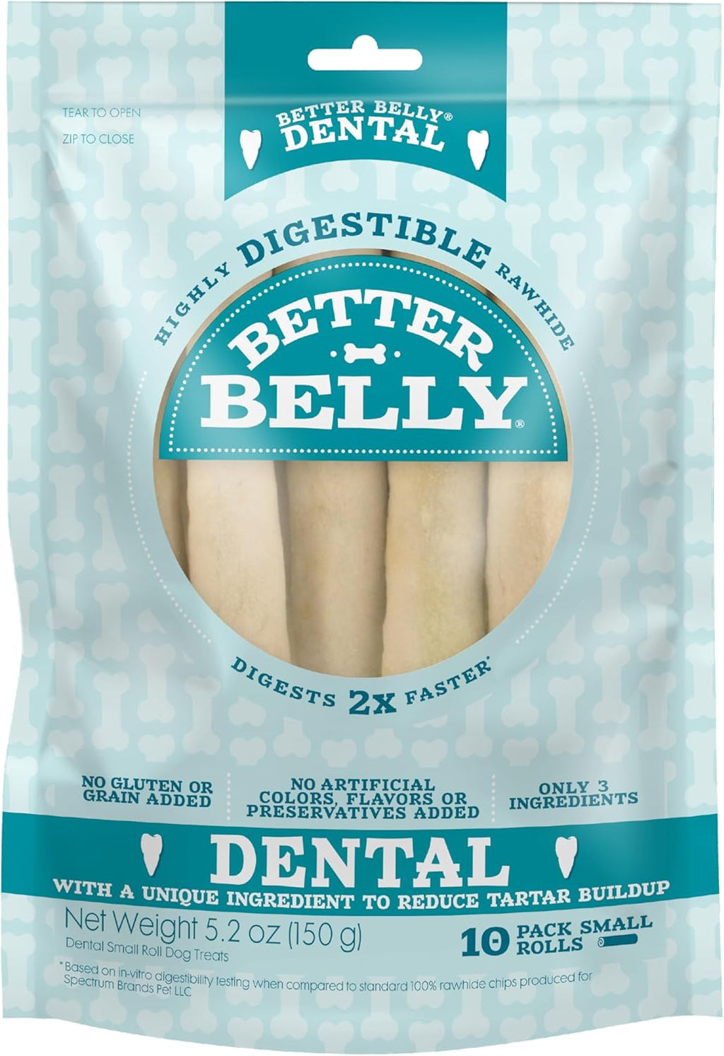 Better Belly Highly Digestible Rawhide Dental Chews, Treat Your Dog to a Chew with NO Artificial Colors or Flavors - Image 10