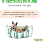 Lathering Mycodex P3 pet shampoo for removing dandruff dirt and scales safely