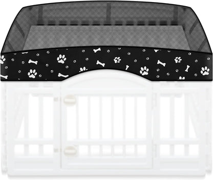 Dog Playpen Mesh Top Lid Fits for 36 Inch 4 Panels Crate Cover Regular Square Plastic Exercise Pet Pen, Breathable Pet Playpen Shade Covers for Dog Crate Pad, Cover Only, Fence Not Included(Pink) - Image 9