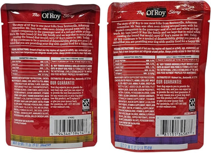 Single serving pouch of Ol' Roy tender morsels in gravy for adult dogs