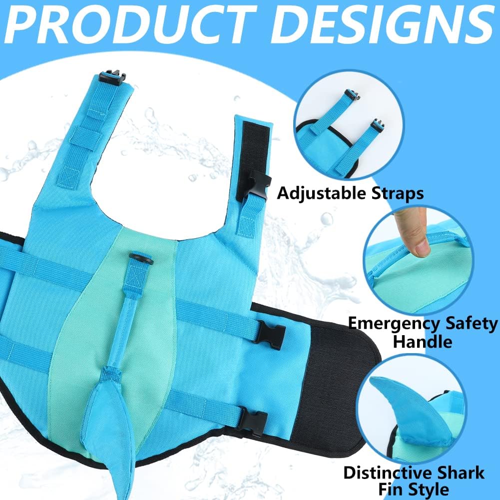 Premium dog life jacket with top rescue handle safety gear