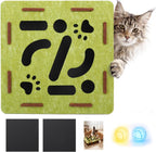 Luampo felt cat nail file scratcher puzzle front view with green maze openings.