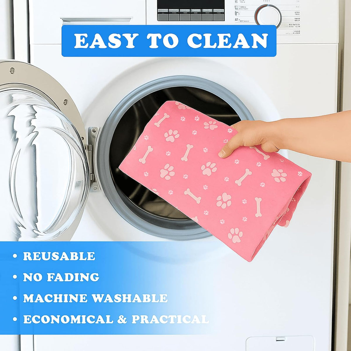 Non-slip bottom surface of dog crate pad