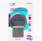 Dynarex WeCare ClearNit Lice Removal Comb front view stainless steel teeth