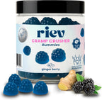 Riev Cramp Crusher Gummies front bottle view for period relief