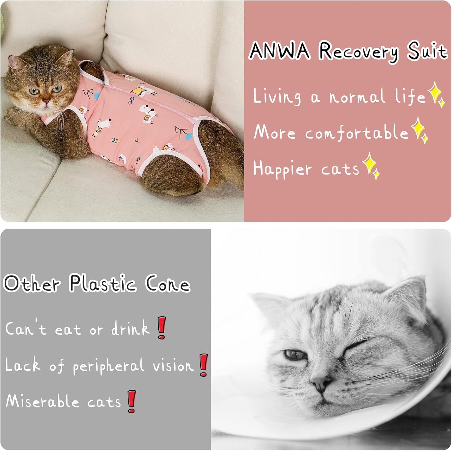 ANWA protective medical pet clothing showcasing the open crotch design.
