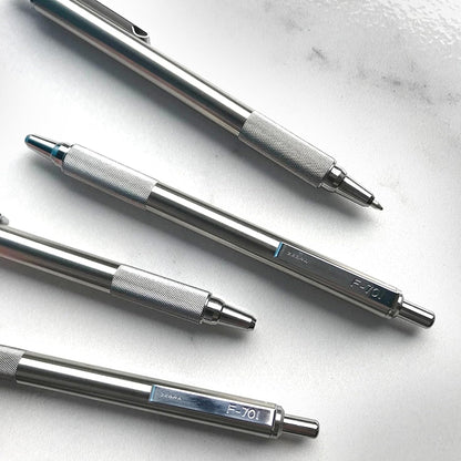 Fine point black ink writing sample using the rugged steel everyday carry pen.