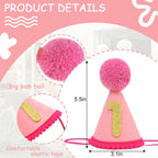 Pink adjustable party cone hat for dogs and cats