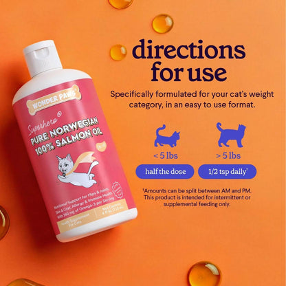 Wonder Paws cat salmon oil nutritional facts and ingredients label