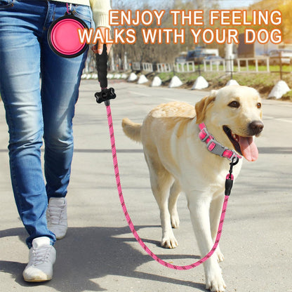 BARKBAY nylon training dog leash pink thick climbing rope