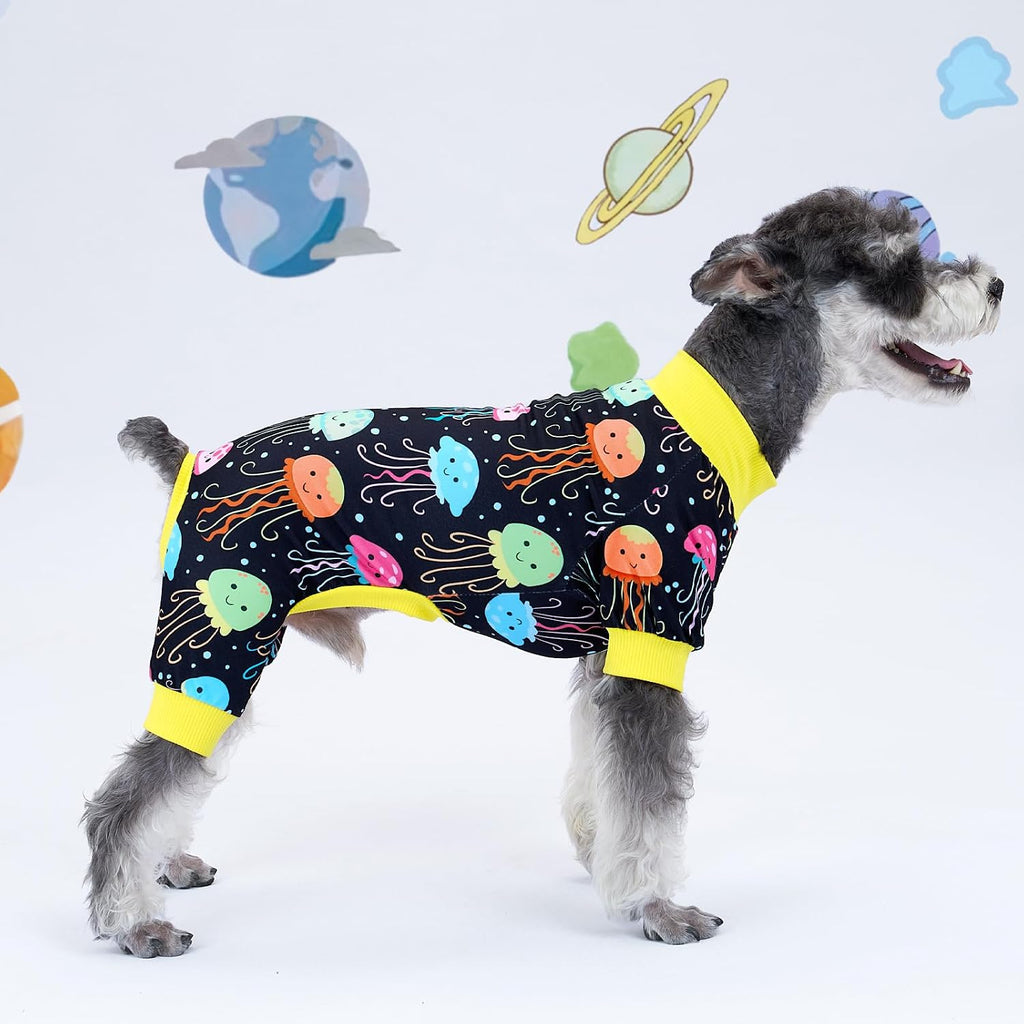Close up details of the stretchable leg bands on puppy clothes