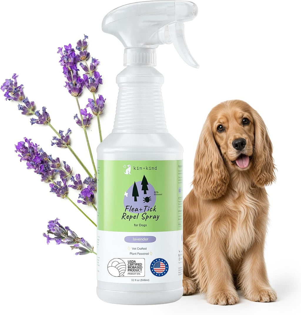 kin+kind Natural Flea and Tick Prevention for Dogs - Non-Greasy Coat Spray, Vet-Formulated, Lavender, 12 fl oz - Image 10