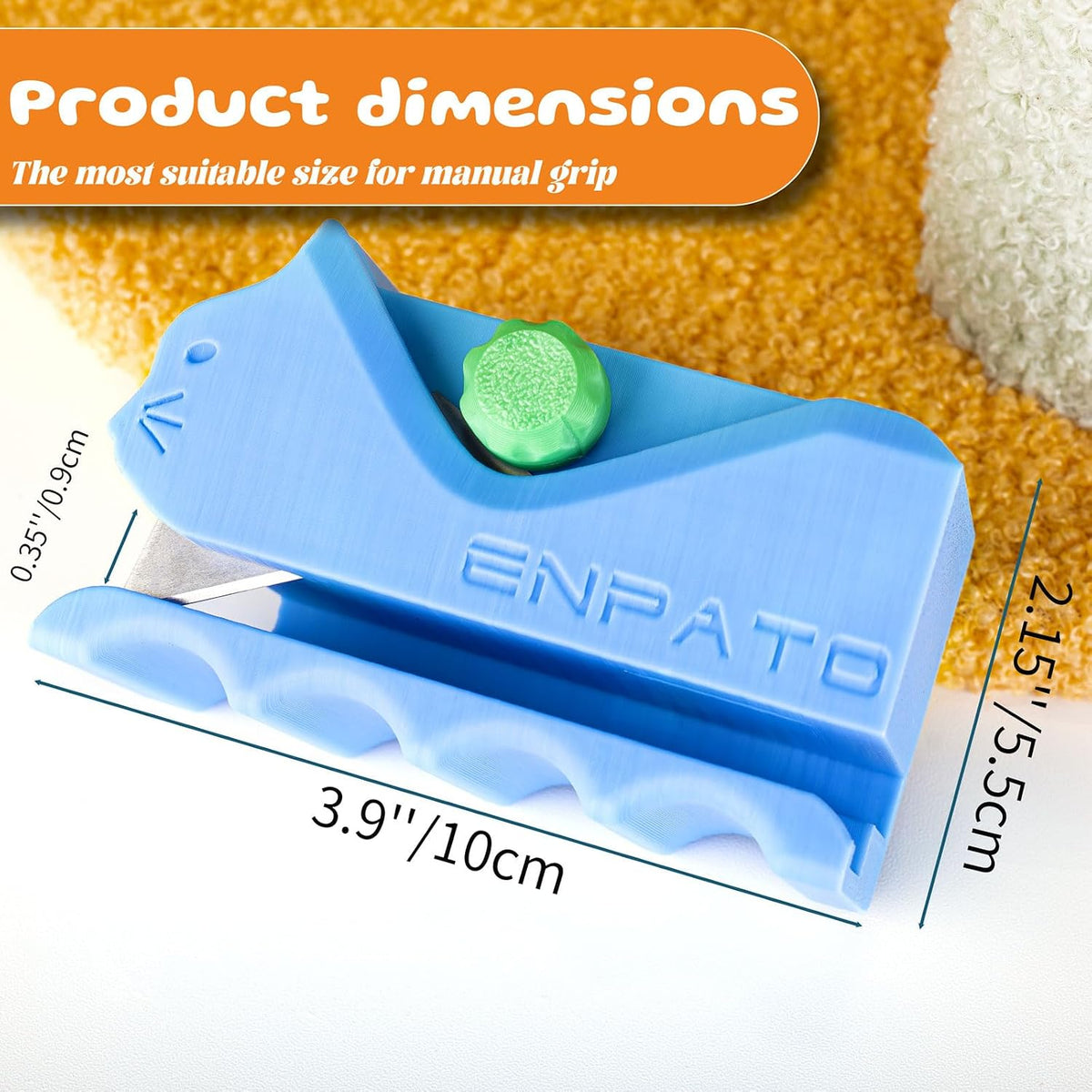 Blue Enpato cardboard strip cutting tool for DIY projects