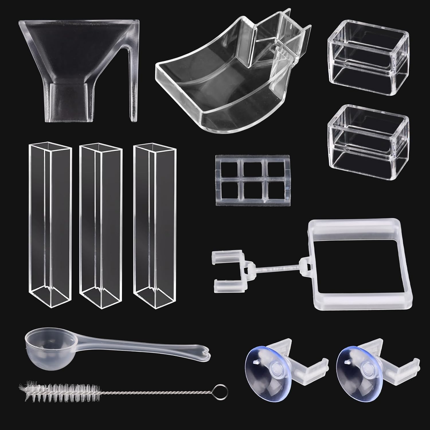 Shrimp Feeding Tube and Dish Set,Aquarium Fish Feeder Tube Kit,Clear Shrimp Feeder Fish Tank Feeding Supplies with Feeding Ring Cleaning Brush for Fish Tank Aquarium Feeding Dish - Image 9