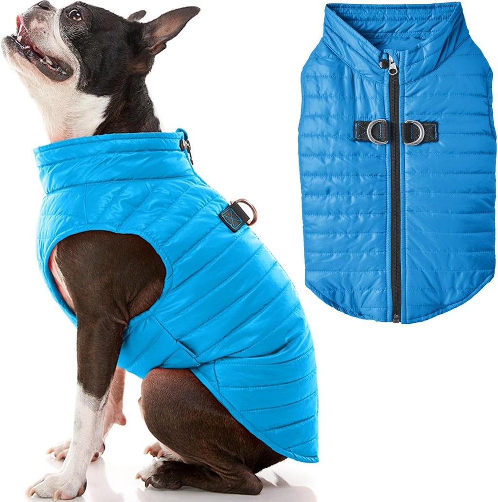 Gooby Puffer Vest - Grape, Small - Ultra Thin Zip Up Windbreaker with Dual D Ring Leash - Water Resistant Dog Sweater Coat for Small Dogs - Image 12