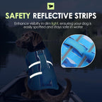 Durable Oxford fabric puppy life preserver for beach and boating activities.