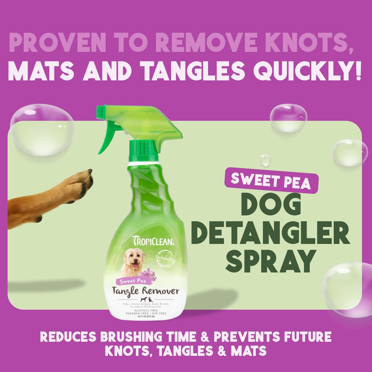 Imported TropiClean dog grooming kit featuring natural papaya and coconut ingredients for coat shine