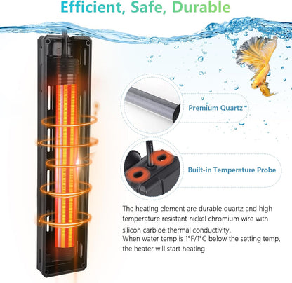 Close up of 500 watt aquarium heater heating element