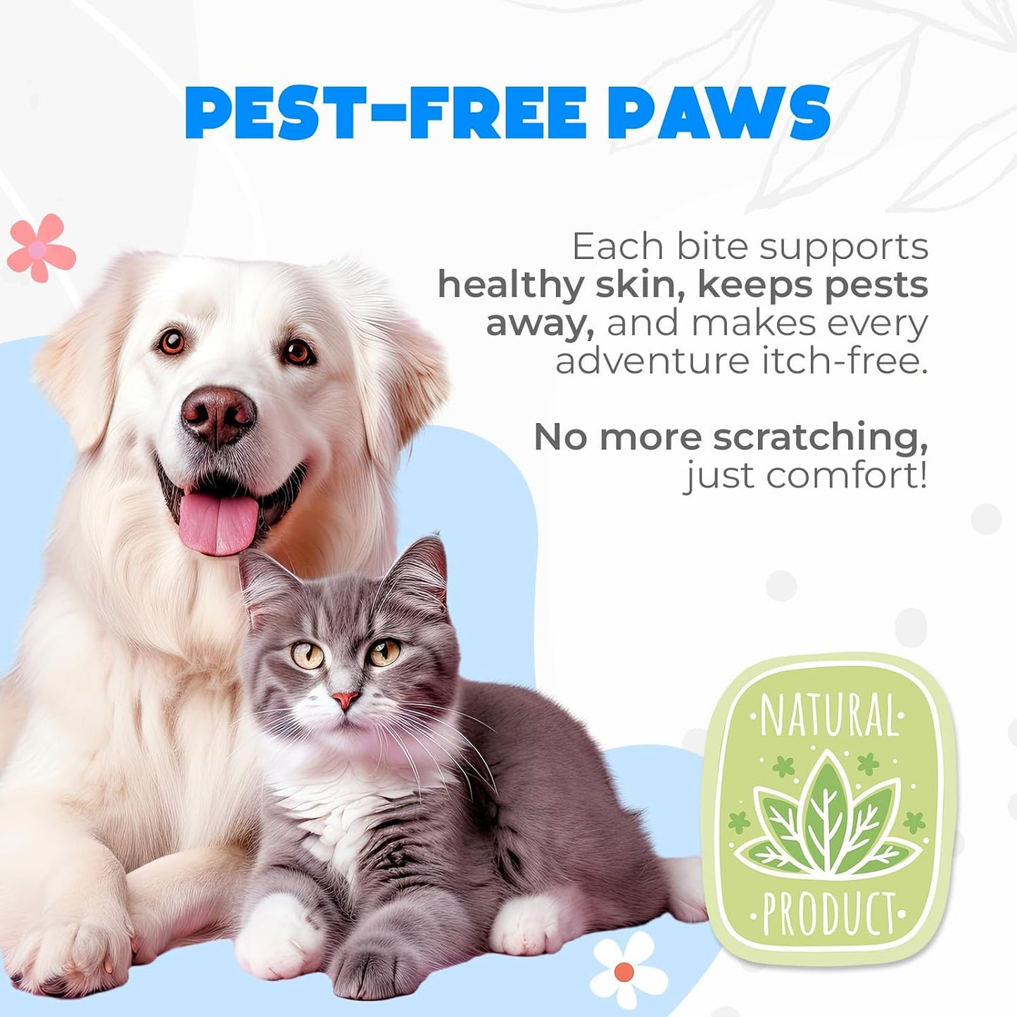 Okkobi premium canine flea and tick defense treats back label dosage instructions
