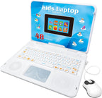 HAIOUMM kids laptop educational color screen device front view showing keyboard and mouse.