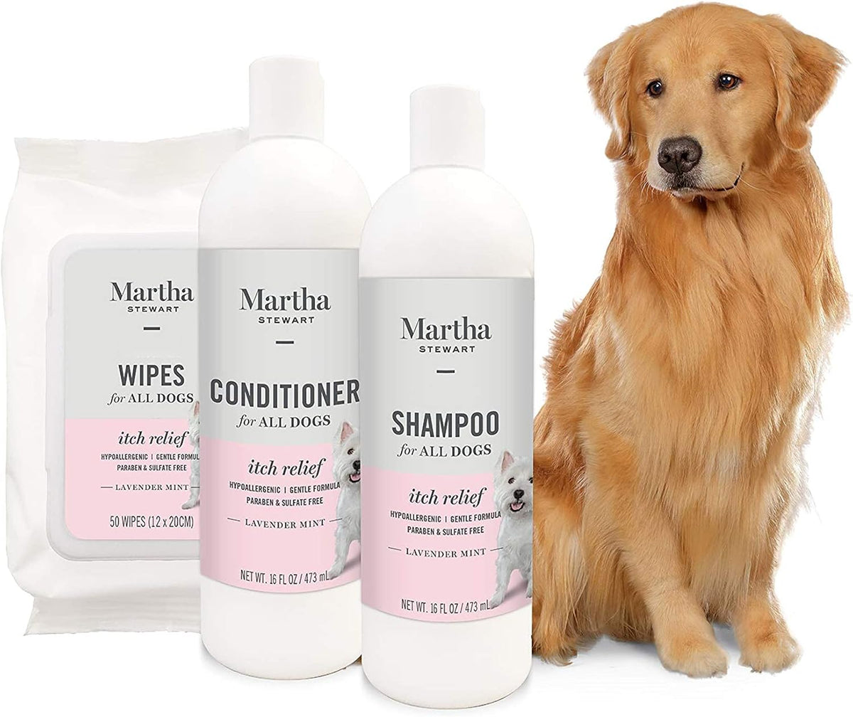 Martha Stewart hypoallergenic dog conditioner bottle side angle