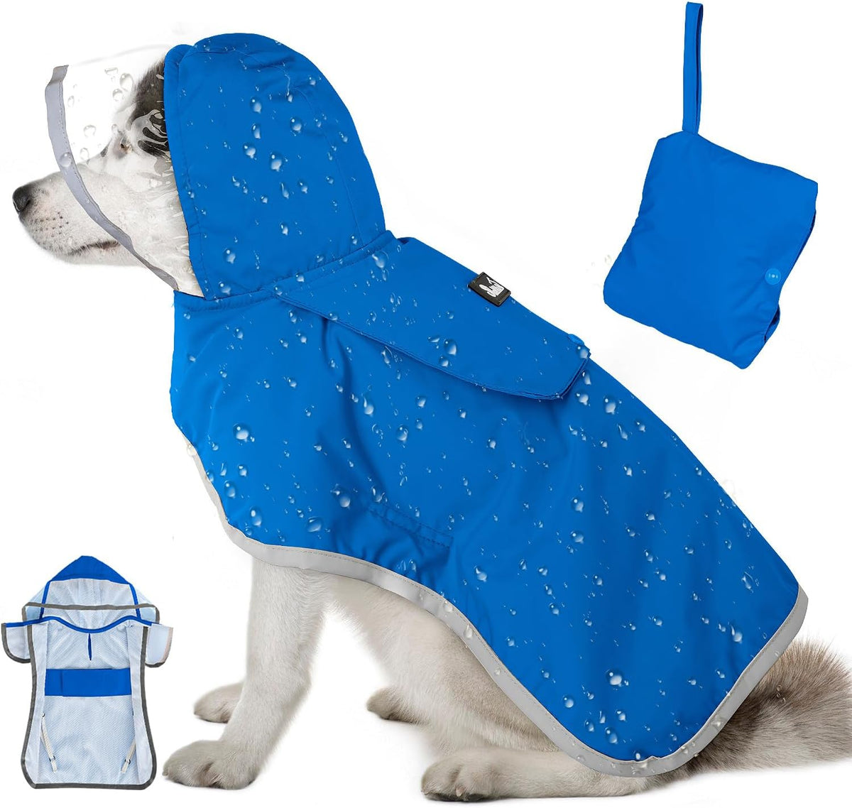 Lukovee Dog Raincoat, Adjustable Dog Rain Jacket with Clear Hooded Double Layer for Large Medium Small Dogs Puppies, Waterproof Rain Coat Poncho with Reflective Storage Pocket & Rim (Yellow, L) - Image 13