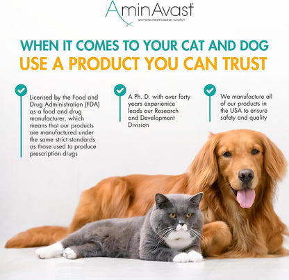 AminAvast Small Dogs & Cat Kidney Support - Promotes Healthy Kidney Support in Cats & Small Dogs - 300mg, 60 Capsule - Image 6