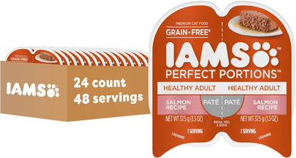 IAMS Perfect Portions Sensitive Digestion & Skin Wet Cat Food Pate, Healthy Adult Grain Free Pate, Chicken Recipe, 2.6 oz. (24 Twin Packs) - Image 12