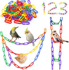 Jialeey 100 Pieces Plastic Chain Links front view of rainbow C-clips