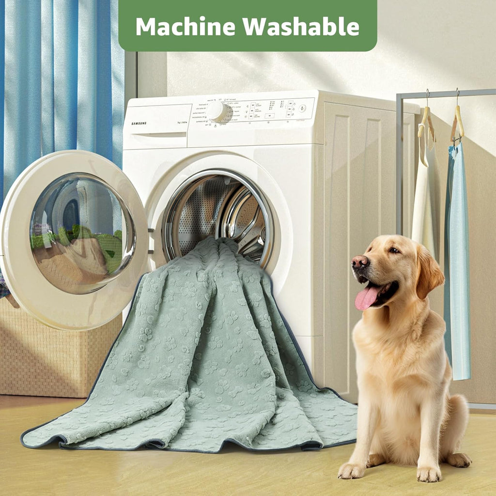 Folded Loobani washable dog mats for travel storage