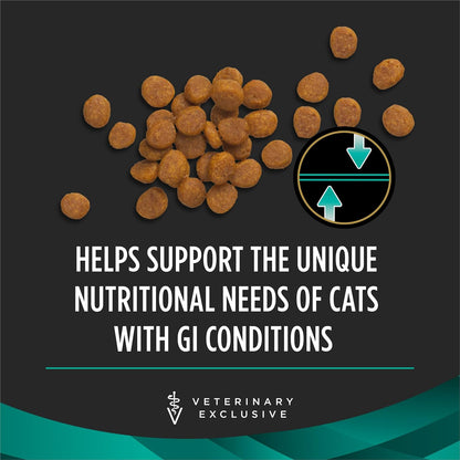 Close up view of the ingredients list on a 6 pound bag of Purina EN Gastroenteric cat food