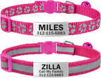 TagME 2 Pack Cat Collar with Name Tag, Personalized Reflective Cat Collar Breakaway with Bell for Boy & Girl Kitten, SkyBlue - Image 13