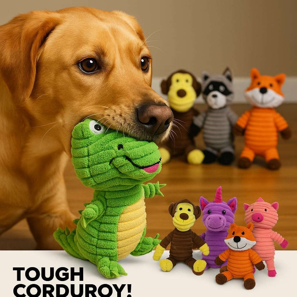 Jalousie puppy pet mutt squeaker toys five pack characters