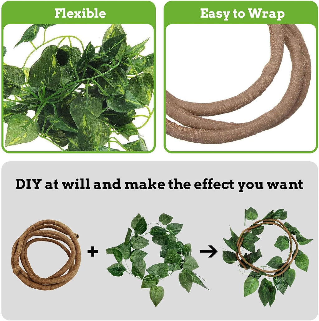 PINVNBY bendable rattan vine branch for chameleon habitat